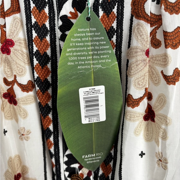 Farm Rio Flower Fan Tapestry Dress L - Picture 8 of 13